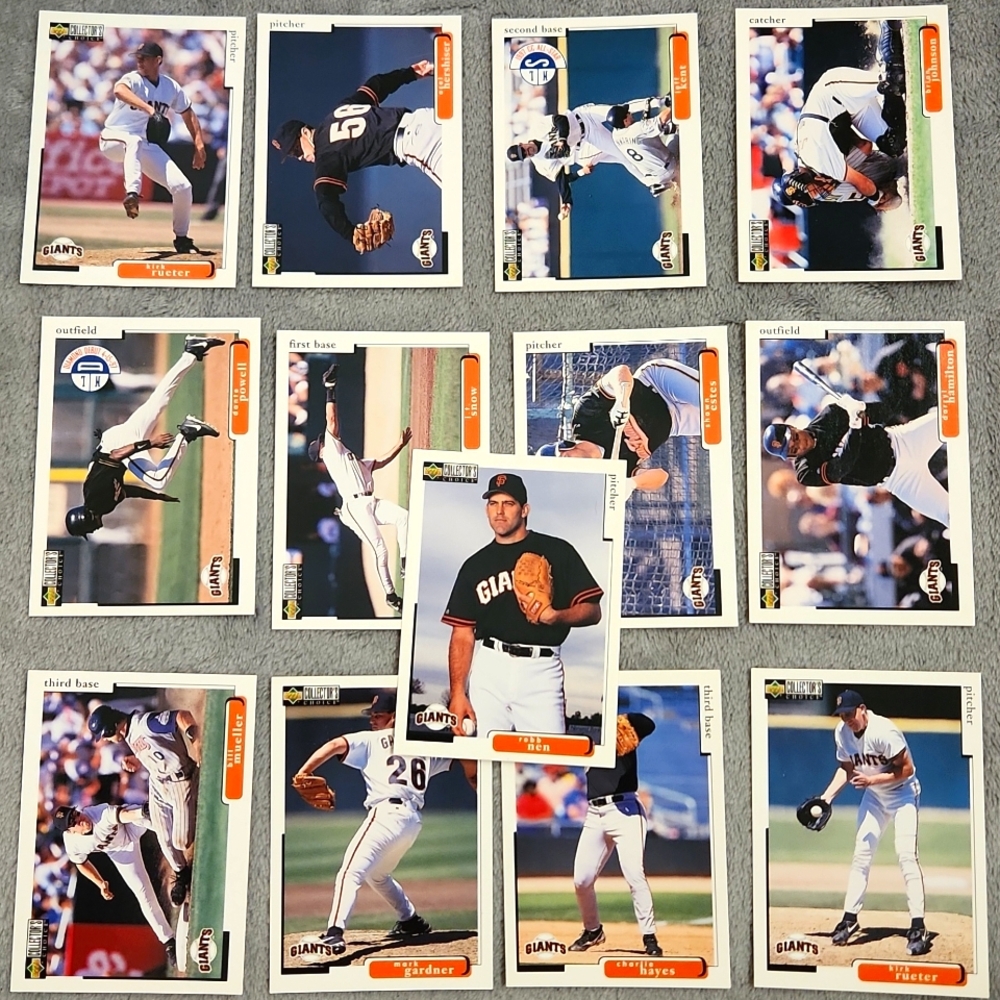 Vintage 1998 Upper Deck San Francisco Giants Baseball Trading Cards